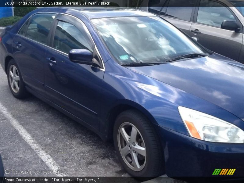 Eternal Blue Pearl / Black 2003 Honda Accord EX-L Sedan