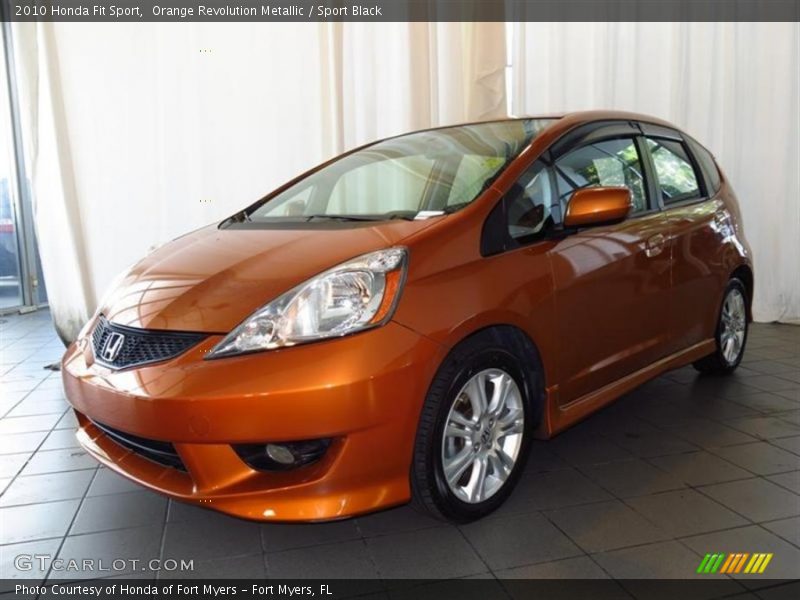 Orange Revolution Metallic / Sport Black 2010 Honda Fit Sport