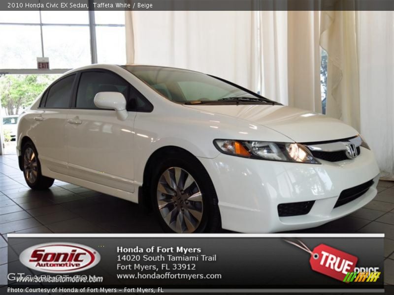 Taffeta White / Beige 2010 Honda Civic EX Sedan