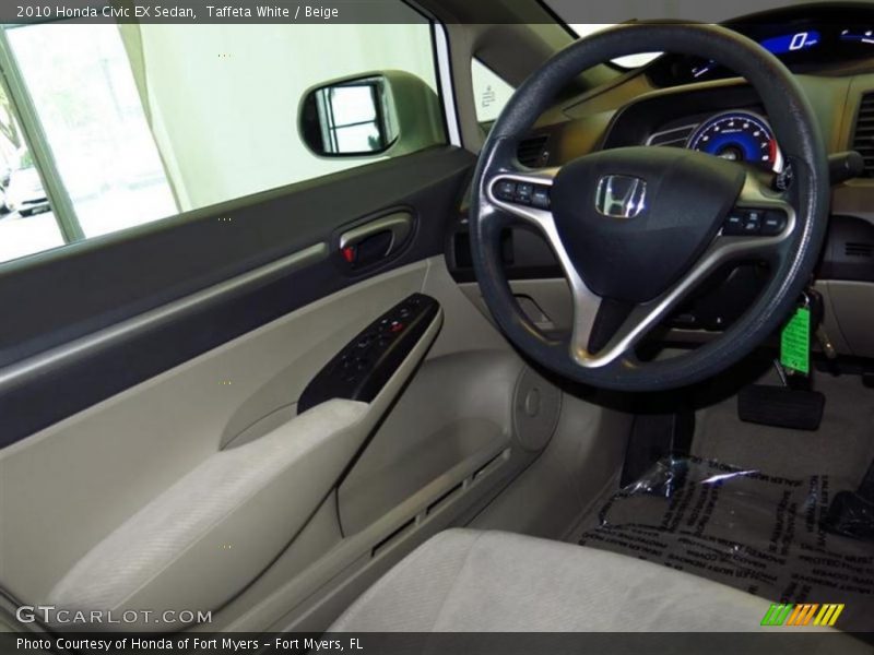 Taffeta White / Beige 2010 Honda Civic EX Sedan