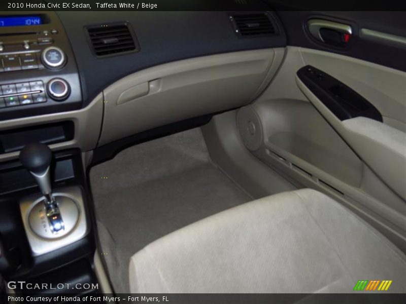 Taffeta White / Beige 2010 Honda Civic EX Sedan