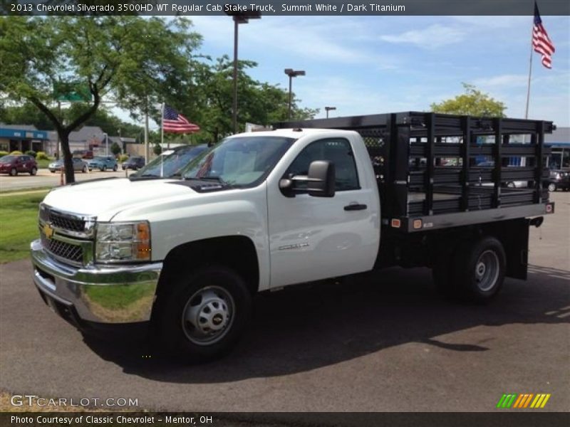 Summit White / Dark Titanium 2013 Chevrolet Silverado 3500HD WT Regular Cab Stake Truck