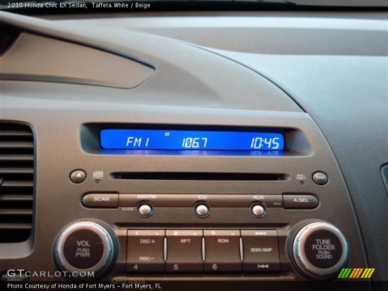 Taffeta White / Beige 2010 Honda Civic EX Sedan