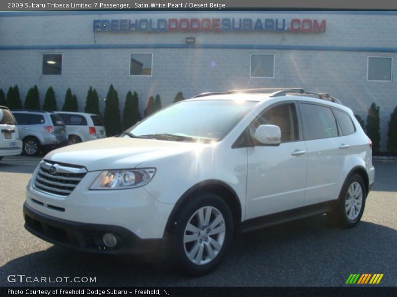 Satin White Pearl / Desert Beige 2009 Subaru Tribeca Limited 7 Passenger