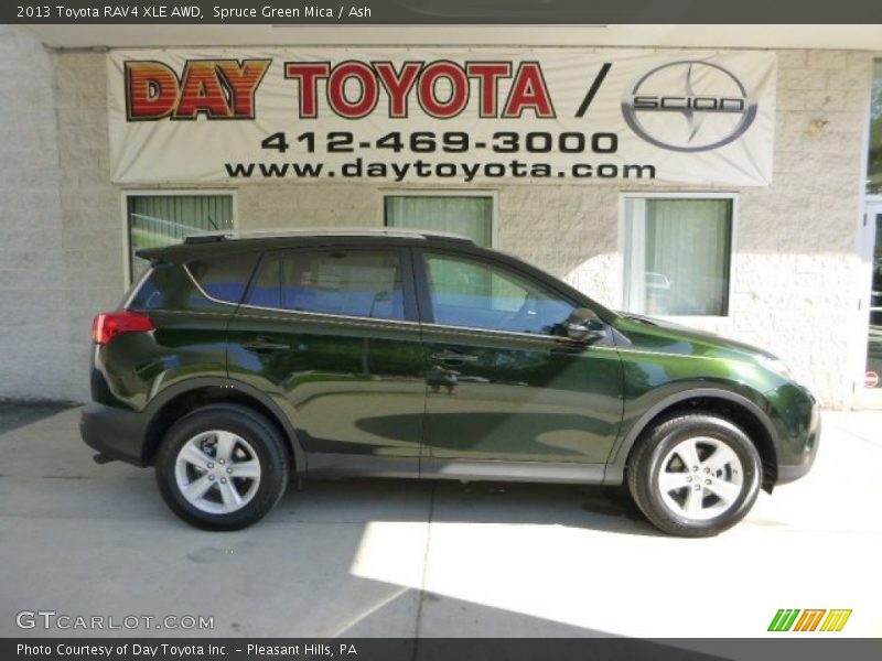 Spruce Green Mica / Ash 2013 Toyota RAV4 XLE AWD