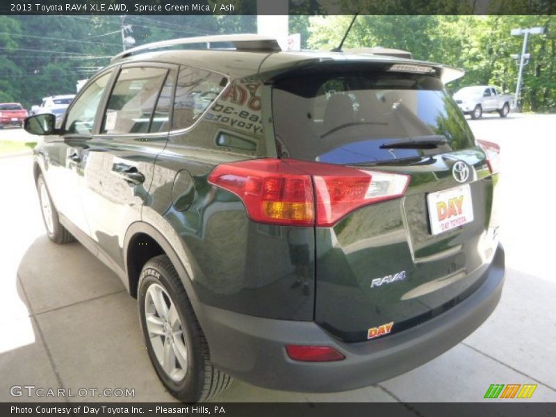 Spruce Green Mica / Ash 2013 Toyota RAV4 XLE AWD