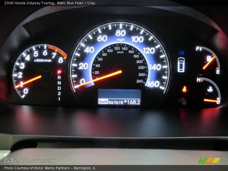 Baltic Blue Pearl / Gray 2008 Honda Odyssey Touring