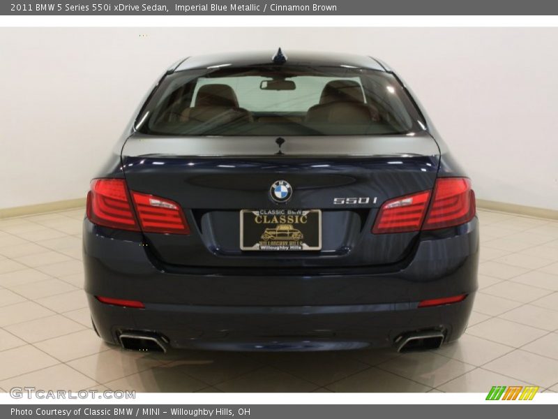 Imperial Blue Metallic / Cinnamon Brown 2011 BMW 5 Series 550i xDrive Sedan