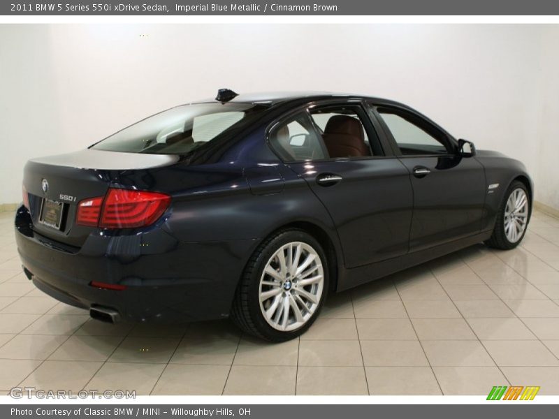 Imperial Blue Metallic / Cinnamon Brown 2011 BMW 5 Series 550i xDrive Sedan