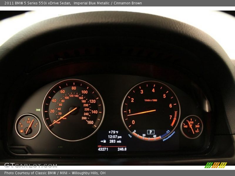 Imperial Blue Metallic / Cinnamon Brown 2011 BMW 5 Series 550i xDrive Sedan