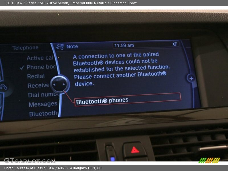 Imperial Blue Metallic / Cinnamon Brown 2011 BMW 5 Series 550i xDrive Sedan
