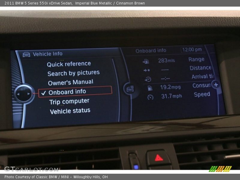 Imperial Blue Metallic / Cinnamon Brown 2011 BMW 5 Series 550i xDrive Sedan