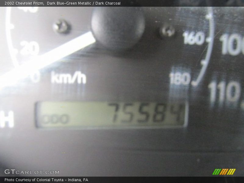 Dark Blue-Green Metallic / Dark Charcoal 2002 Chevrolet Prizm