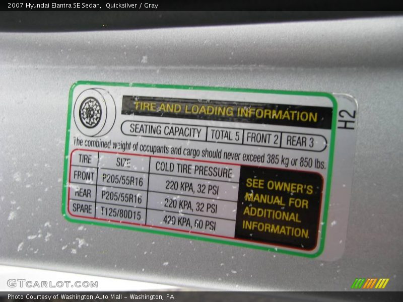 Quicksilver / Gray 2007 Hyundai Elantra SE Sedan