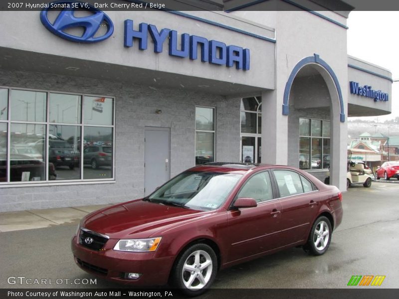 Dark Cherry Red / Beige 2007 Hyundai Sonata SE V6