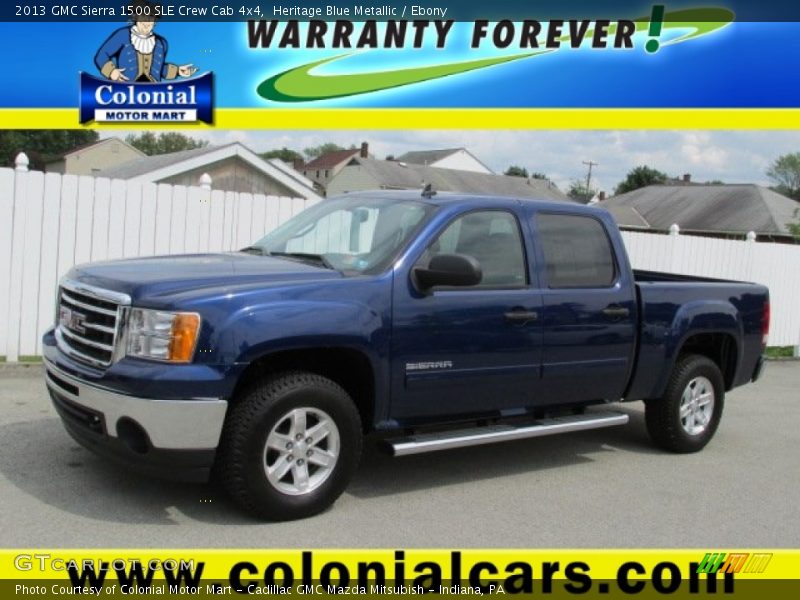Heritage Blue Metallic / Ebony 2013 GMC Sierra 1500 SLE Crew Cab 4x4