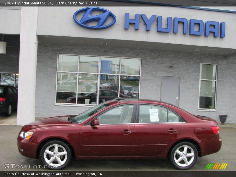 Dark Cherry Red / Beige 2007 Hyundai Sonata SE V6