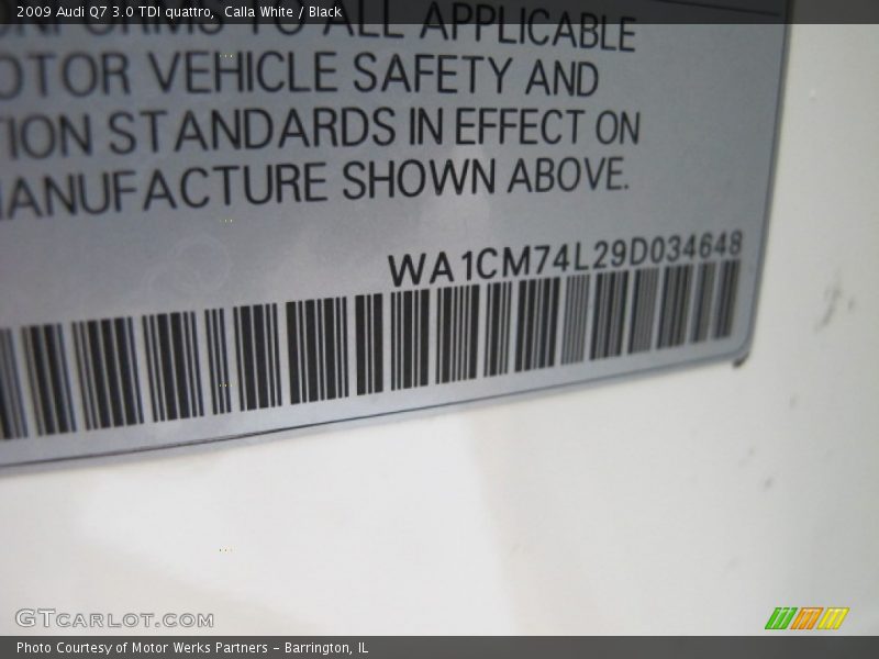 Calla White / Black 2009 Audi Q7 3.0 TDI quattro