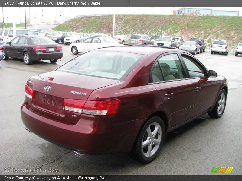 Dark Cherry Red / Beige 2007 Hyundai Sonata SE V6