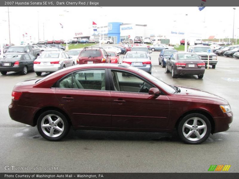 Dark Cherry Red / Beige 2007 Hyundai Sonata SE V6