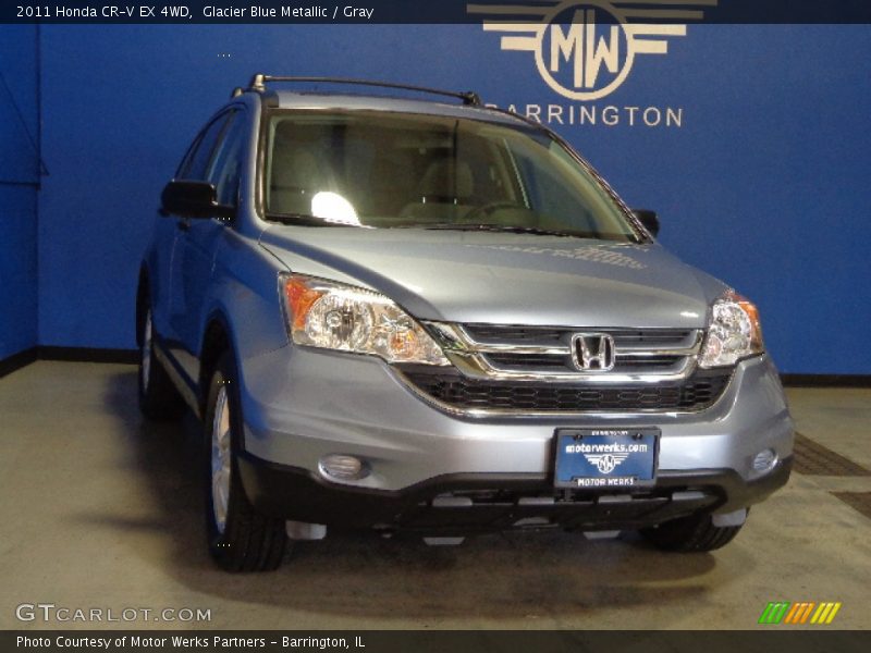 Glacier Blue Metallic / Gray 2011 Honda CR-V EX 4WD