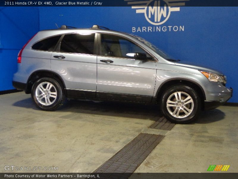 Glacier Blue Metallic / Gray 2011 Honda CR-V EX 4WD