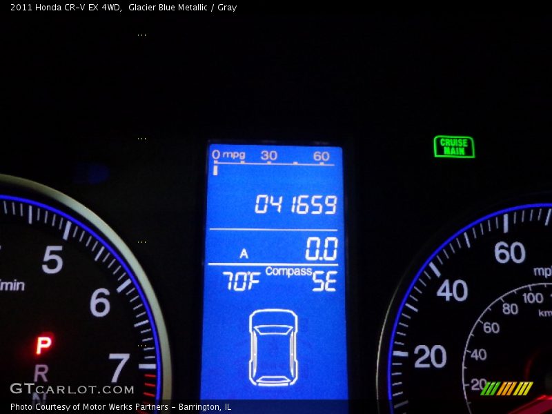 Glacier Blue Metallic / Gray 2011 Honda CR-V EX 4WD