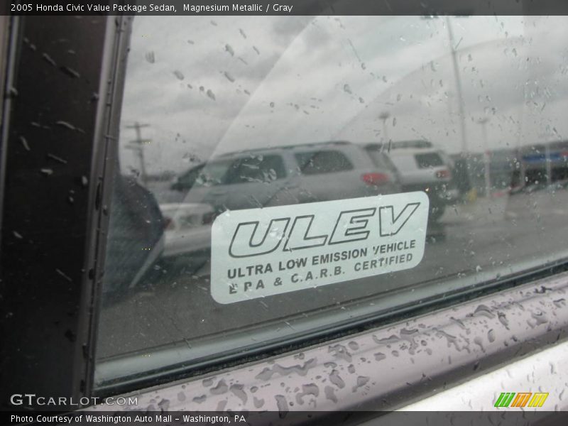 Magnesium Metallic / Gray 2005 Honda Civic Value Package Sedan
