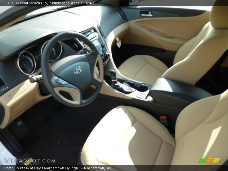 Shimmering White / Camel 2013 Hyundai Sonata GLS