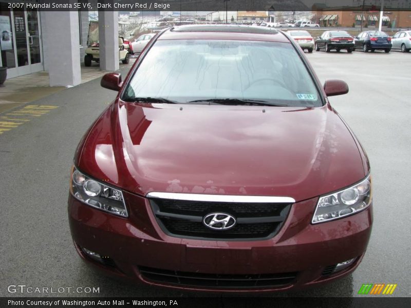 Dark Cherry Red / Beige 2007 Hyundai Sonata SE V6