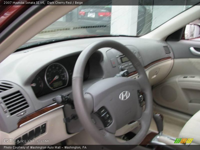 Dark Cherry Red / Beige 2007 Hyundai Sonata SE V6