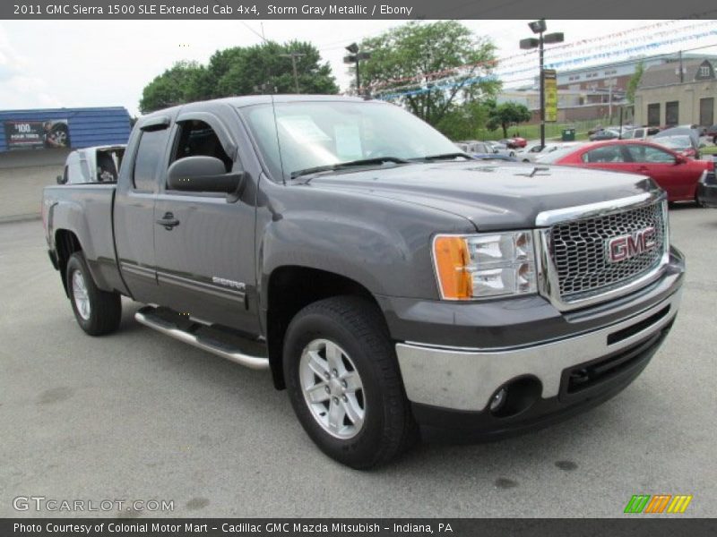 Storm Gray Metallic / Ebony 2011 GMC Sierra 1500 SLE Extended Cab 4x4