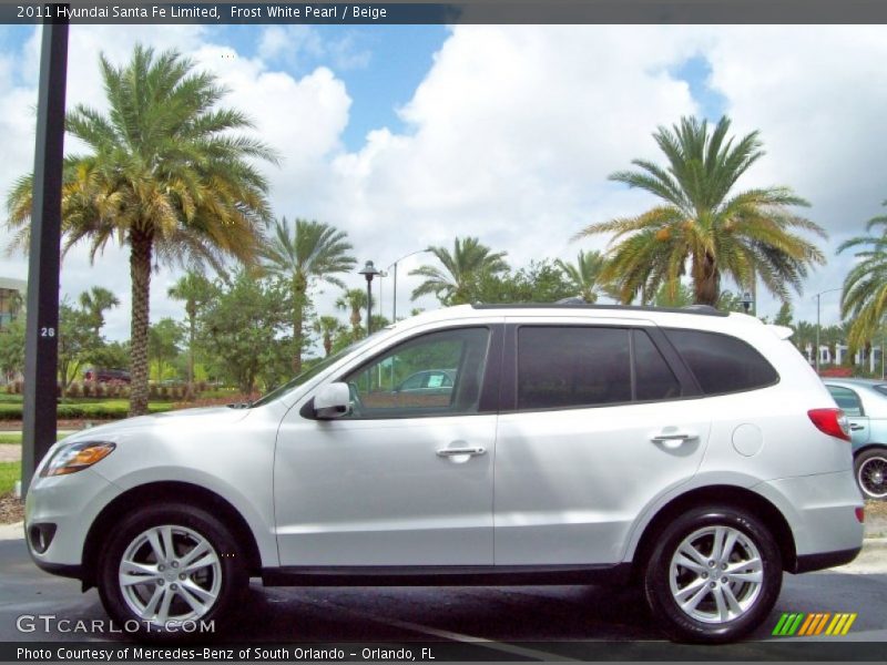 Frost White Pearl / Beige 2011 Hyundai Santa Fe Limited