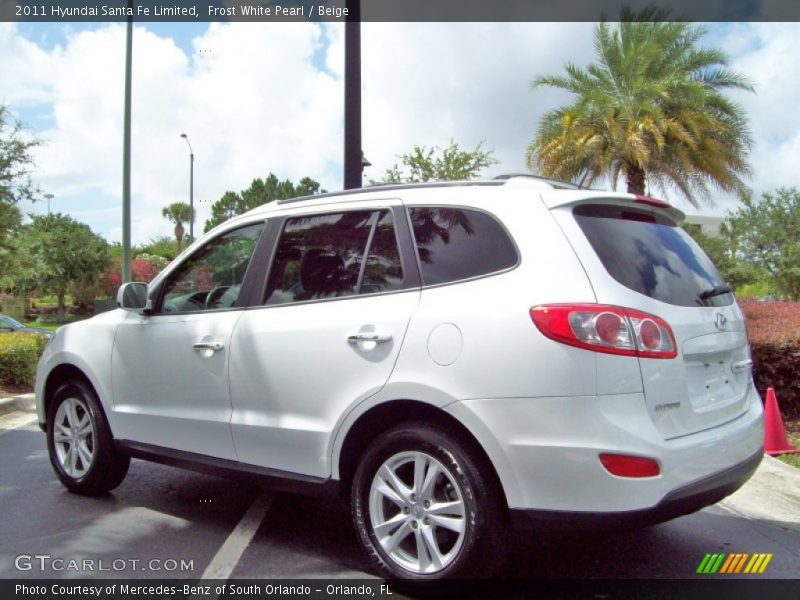 Frost White Pearl / Beige 2011 Hyundai Santa Fe Limited