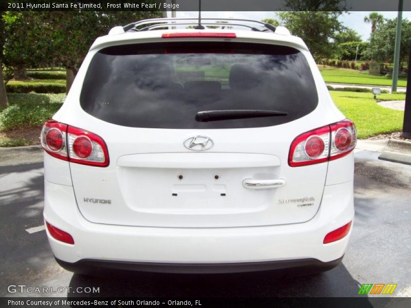 Frost White Pearl / Beige 2011 Hyundai Santa Fe Limited