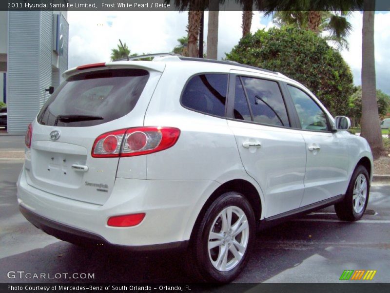 Frost White Pearl / Beige 2011 Hyundai Santa Fe Limited