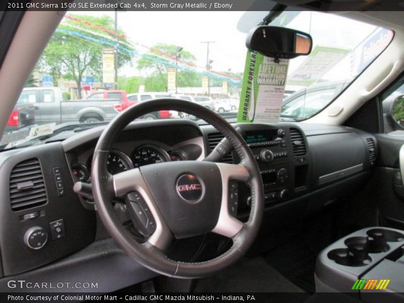 Storm Gray Metallic / Ebony 2011 GMC Sierra 1500 SLE Extended Cab 4x4