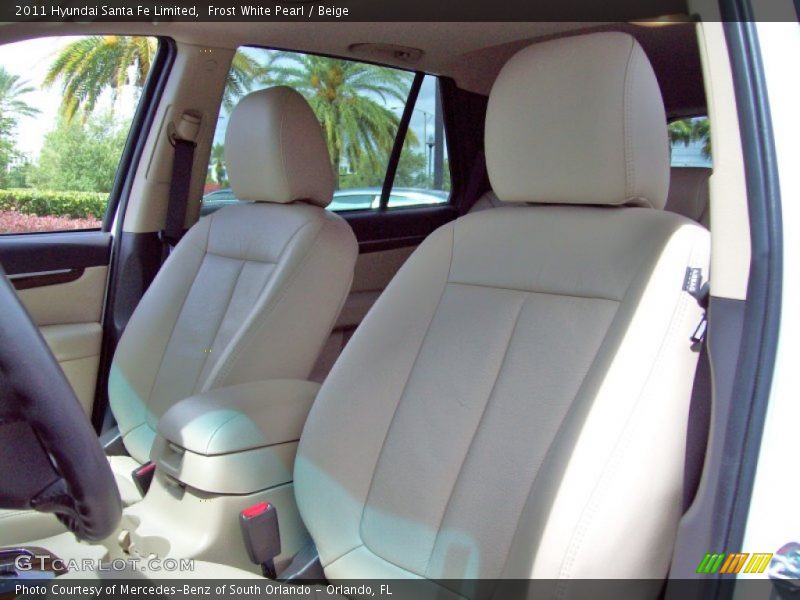 Frost White Pearl / Beige 2011 Hyundai Santa Fe Limited