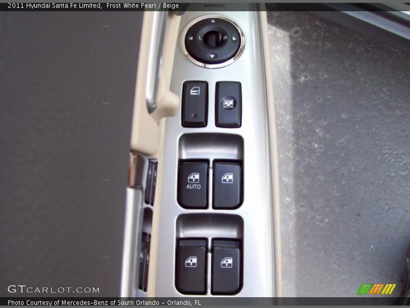 Frost White Pearl / Beige 2011 Hyundai Santa Fe Limited
