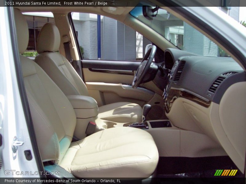 Frost White Pearl / Beige 2011 Hyundai Santa Fe Limited