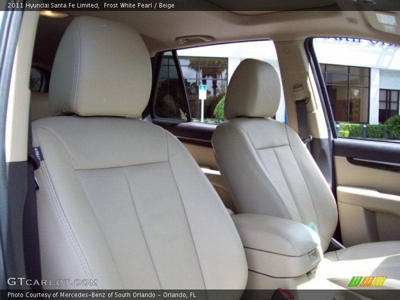 Frost White Pearl / Beige 2011 Hyundai Santa Fe Limited