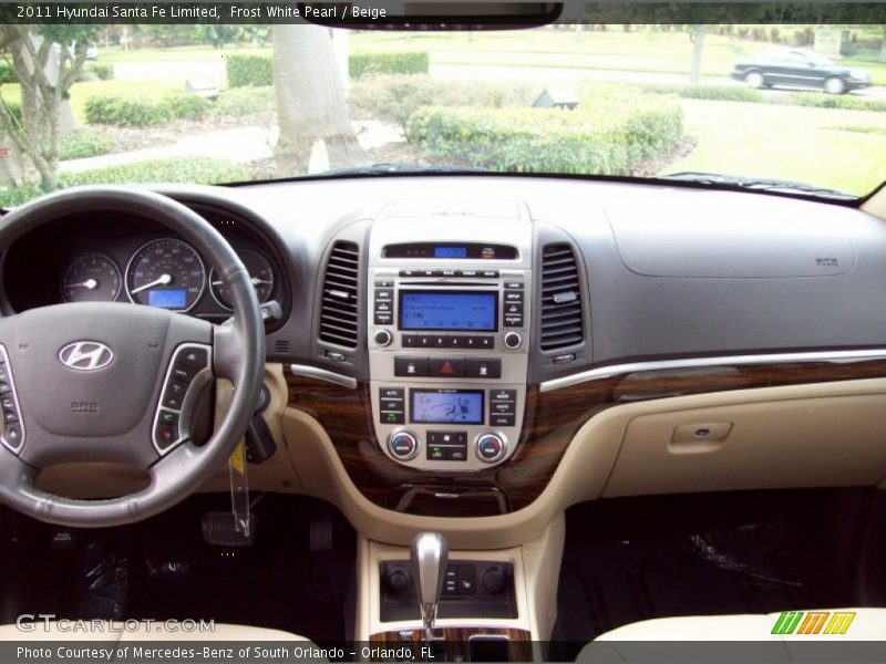 Frost White Pearl / Beige 2011 Hyundai Santa Fe Limited