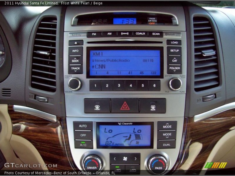 Frost White Pearl / Beige 2011 Hyundai Santa Fe Limited