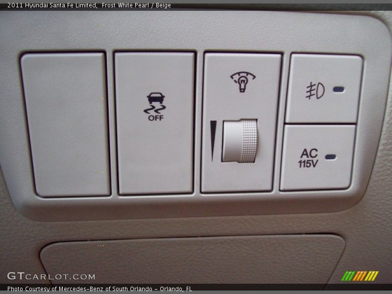 Frost White Pearl / Beige 2011 Hyundai Santa Fe Limited