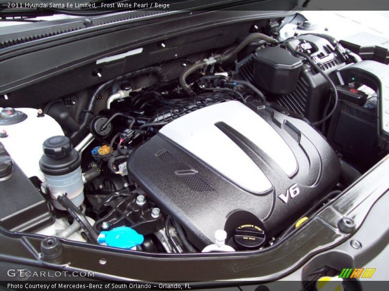 Frost White Pearl / Beige 2011 Hyundai Santa Fe Limited