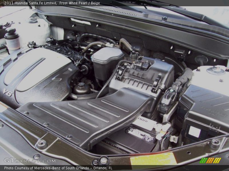 Frost White Pearl / Beige 2011 Hyundai Santa Fe Limited