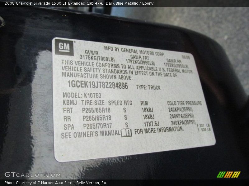 Dark Blue Metallic / Ebony 2008 Chevrolet Silverado 1500 LT Extended Cab 4x4
