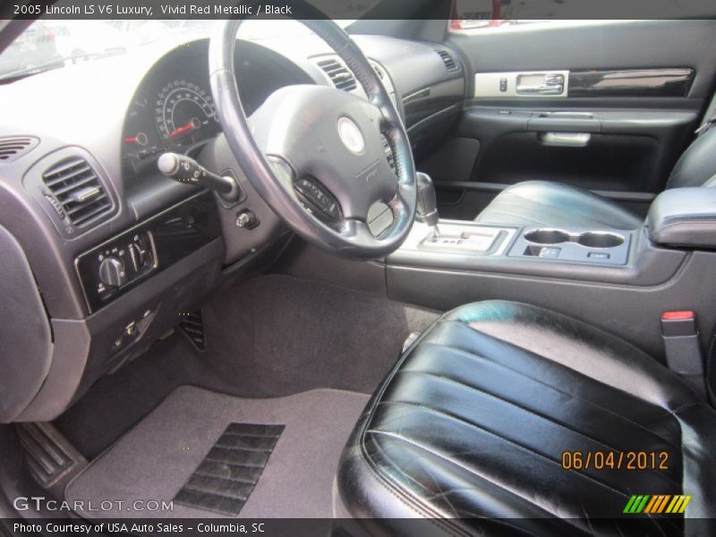 Vivid Red Metallic / Black 2005 Lincoln LS V6 Luxury