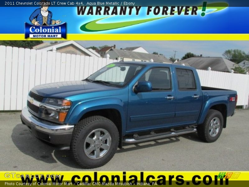 Aqua Blue Metallic / Ebony 2011 Chevrolet Colorado LT Crew Cab 4x4