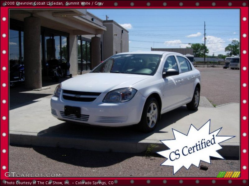 Summit White / Gray 2008 Chevrolet Cobalt LS Sedan